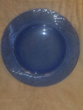 Vintage Pyrex Blue Festiva Swirl Glass Charger Plate